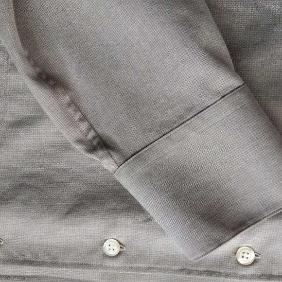 UOMO TALLIA ITALIAN MENS SHIRT Mocha Brown Size Large 15 1/2" - Picture 15 of 15